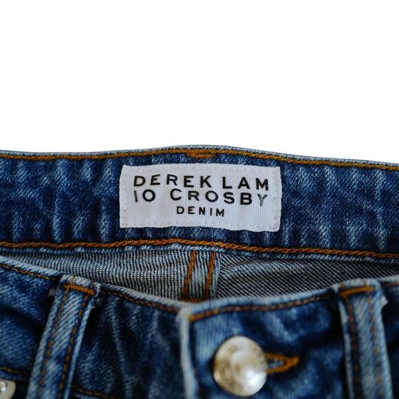 DEREK LAM 10 CROSBY GIA High Rise Crop Flare Jeans | Italian Denim | Sz 25" NEW - Picture 8 of 15